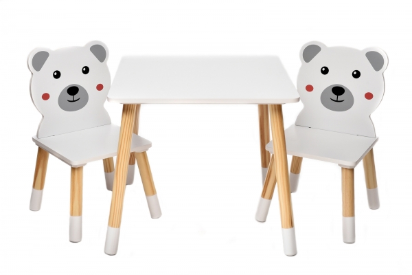 bHome Dětský stůl s židlemi Medvídek