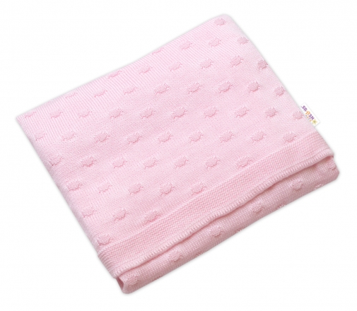 Bambusová dětská pletená deka, 80 x100 cm, růžová