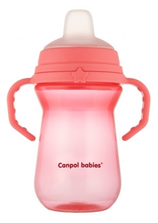 Nevylévací hrníček Canpol Babies s měkkým náustkem, růžový, 250 ml
