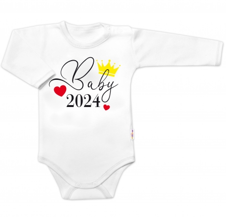 Body dlouhý rukáv Baby 2024, Baby Nellys, bílé