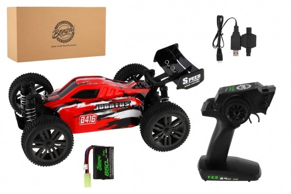 Auto RC Buggy Bonzai Jubatus terénní 30cm plast červené 2,4GHz na bat.+2xdob. pack v