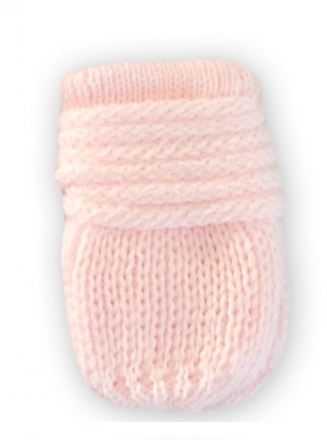 Kojenecké rukavičky pletené, zimní - sv. růžové, Baby Nellys