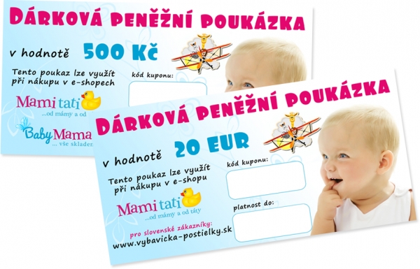 Mamitati.cz Dárkový poukaz Mamitati.cz v hodnotě 500kč/20eur