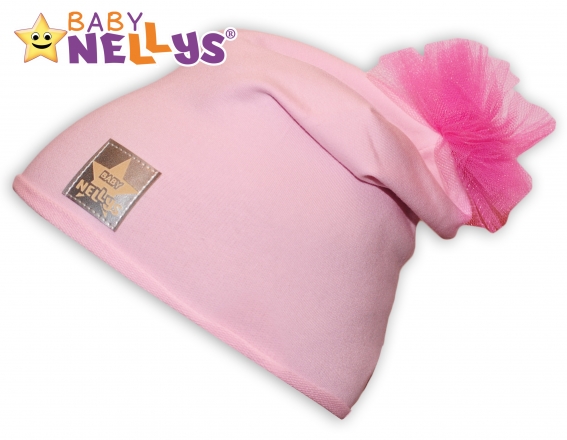 Bavlněná čepička Tutu květinka Baby Nellys ® - sv. růžová, 48-52, 2-8let