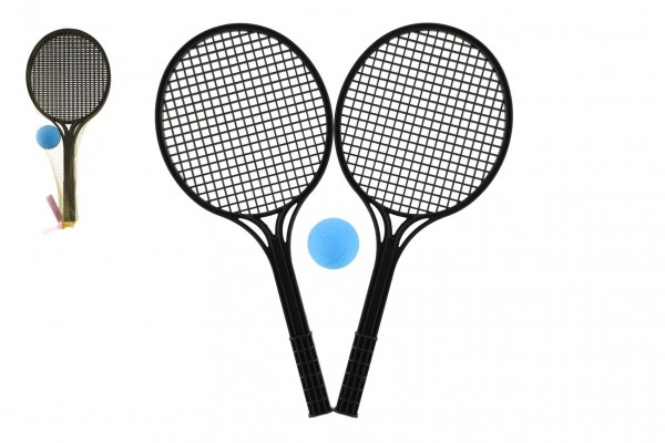 Soft tenis plast černý 53cm+míček v síťce