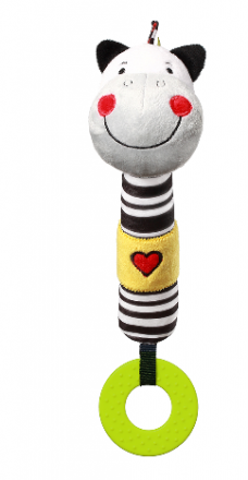 Plyšová pískací hračka s kousátkem Zebra Zack, 26 cm, BabyOno