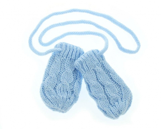 Zimní pletené kojenecké rukavičky se vzorem - sv. modré, Baby Nellys
