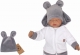 Z&Z Velurová, semišková čepička s oušky Teddy, šedá, vel. 68/74
