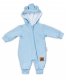 Baby Nellys Teplákový overal s kapucí Teddy - sv. modrý, vel. 86