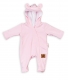 Baby Nellys Kojenecký teplákový overal s kapucí Teddy - sv. růžový, vel. 86