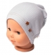 Baby Nellys Žebrovaná čepice Hvězdičky - šedá, vel. 92/98