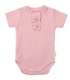 Baby Nellys Kojenecké žebrované body s knoflíčky kr. rukáv, Girl - pudrové, vel. 68
