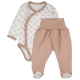 Body dlouhý rukáv zap. bokem+polodupačky Star Baby - béžový, vel. 68