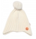 Dětská zimní čepice s bambulí Smile, Baby Nellys - smetanová, vel. 48-54 cm