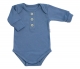 Rostoucí body NATURE, dlouhý rukáv s knoflíčky, bavlna, jeans, 68/74