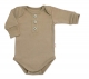 Rostoucí body NATURE, dlouhý rukáv s knoflíčky, bavlna, fango, 68/74