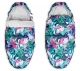 Fusák maxi s minky 105x50cm - Flowers, šedý