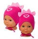 Bavlněná čepička na zavazování Baby Nellys s mašličkami - tm. růžová