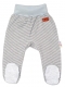 Baby Nellys Kojenecké polodupačky Monkey - proužky/sv. šedý melírek, vel. 74